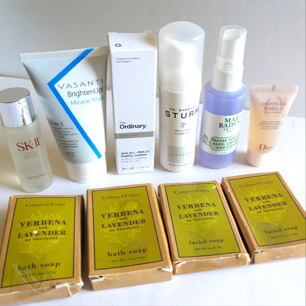 DIOR Vasanti The ORINARY Mario Badescu SK-II STURM Crabtree Evelyn LOT BUNDLE 10